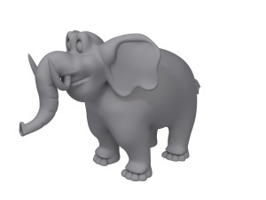 elephant cartoon 02 3D 模型