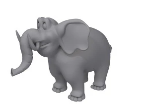 elephant cartoon 02 3D Model