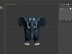 elephant cartoon 02 3D Model