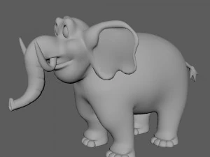 elephant cartoon 02 3D Model