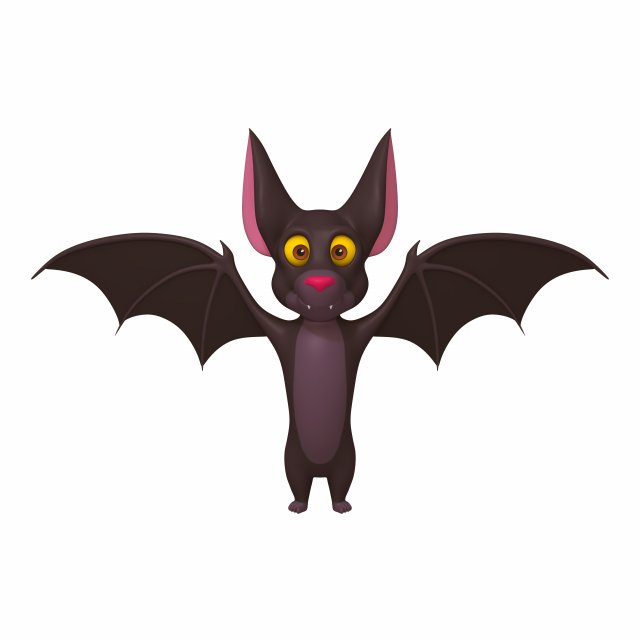 bat cartoon Modello 3D .c4d .max .obj .3ds .fbx .stl .blend 