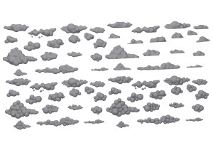 clouds cartoon 02 Modelo 3D