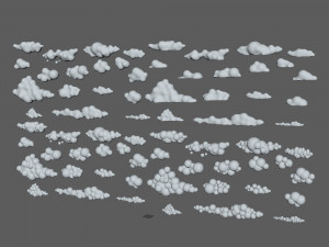 clouds cartoon 02 Modelo 3D