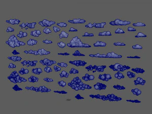 cartone animato nuvole 02 Modello 3D