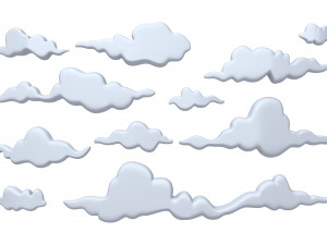 clouds cartoon 03 Modelo 3D