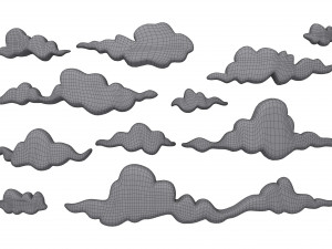 clouds cartoon 03 Modelo 3D