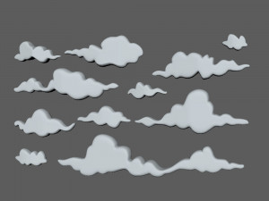 clouds cartoon 03 Modelo 3D