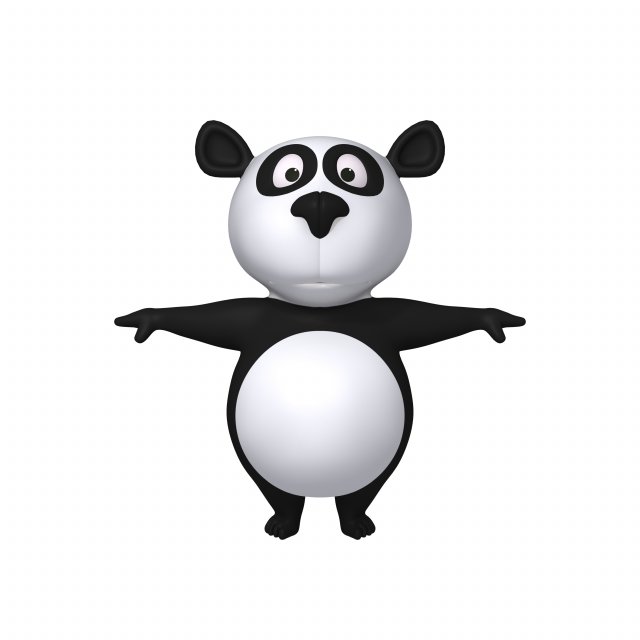 panda cartoon Modelo 3D .c4d .max .obj .3ds .fbx .stl .blend 