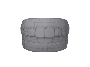 human mouth teeth cartoon 3D Model