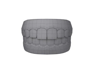 Human mouth teeth cartoon 3D Model