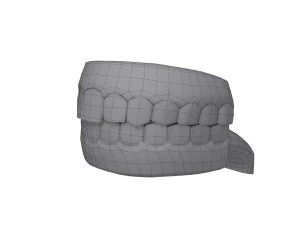 Human mouth teeth cartoon 3D Model