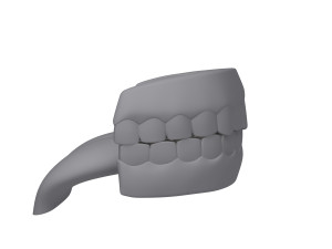 human mouth teeth cartoon 3D Model