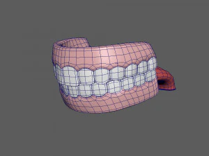 Human mouth teeth cartoon 3D Model