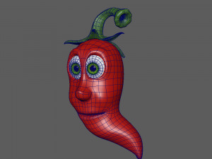 chili pepper cartoon 3D Модель