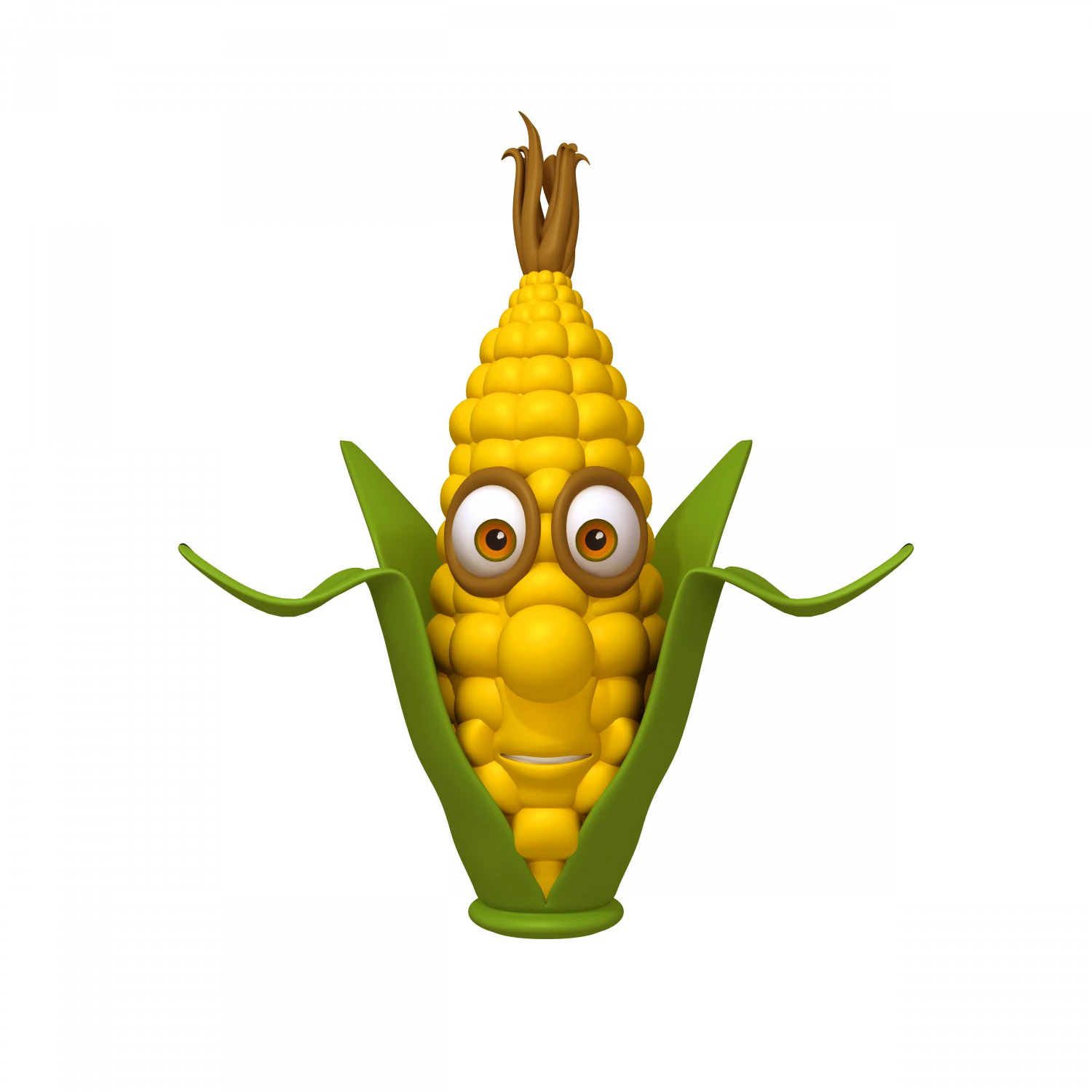 corn cartoon 3D Model .c4d .max .obj .3ds .fbx .stl .blend 