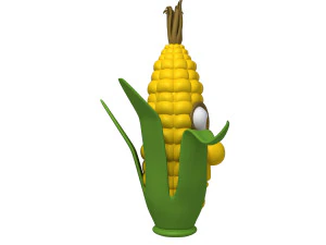 corn cartoon 3D Model
