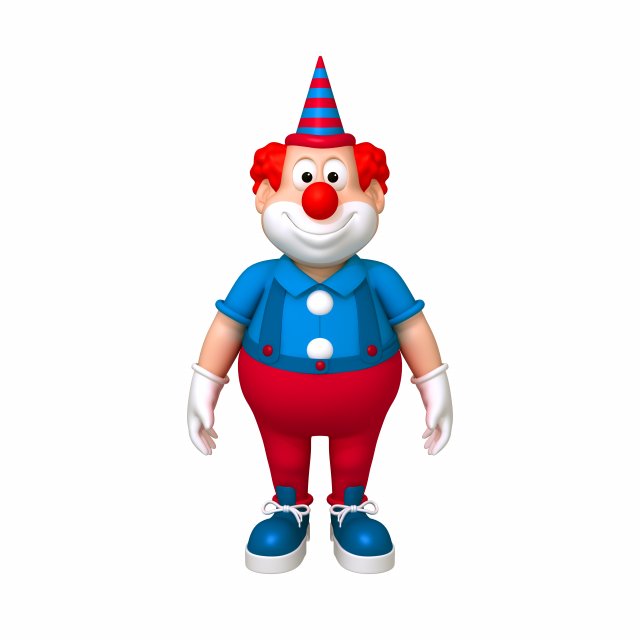 clown cartoon 3D Model .c4d .max .obj .3ds .fbx .stl .blend 