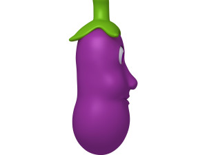 eggplant cartoon Modello 3D