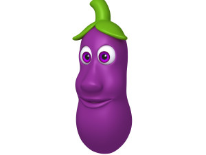 eggplant cartoon Modello 3D