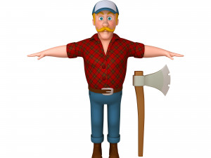 lumberjack cartoon 3D Model