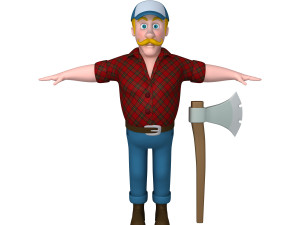 lumberjack cartoon Modelo 3D