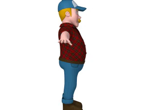 나무꾼 만화 3D 모델