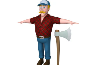 나무꾼 만화 3D 모델