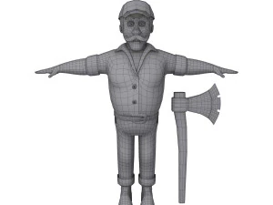 나무꾼 만화 3D 모델