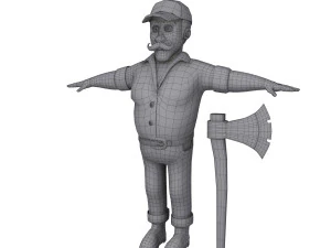 나무꾼 만화 3D 모델