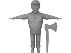 나무꾼 만화 3D 모델