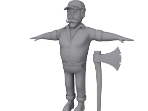 나무꾼 만화 3D 모델