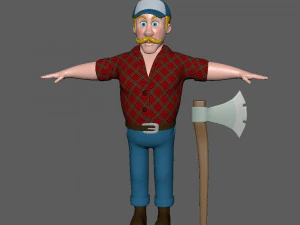 나무꾼 만화 3D 모델