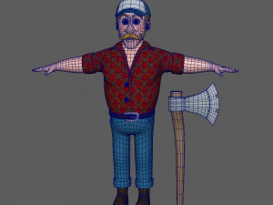 나무꾼 만화 3D 모델