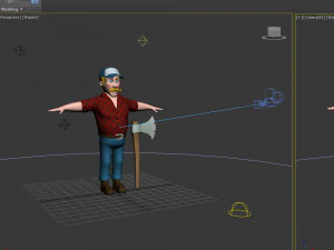 나무꾼 만화 3D 모델