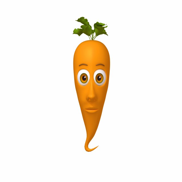 carrot cartoon 3D Модель .c4d .max .obj .3ds .fbx .stl .blend 