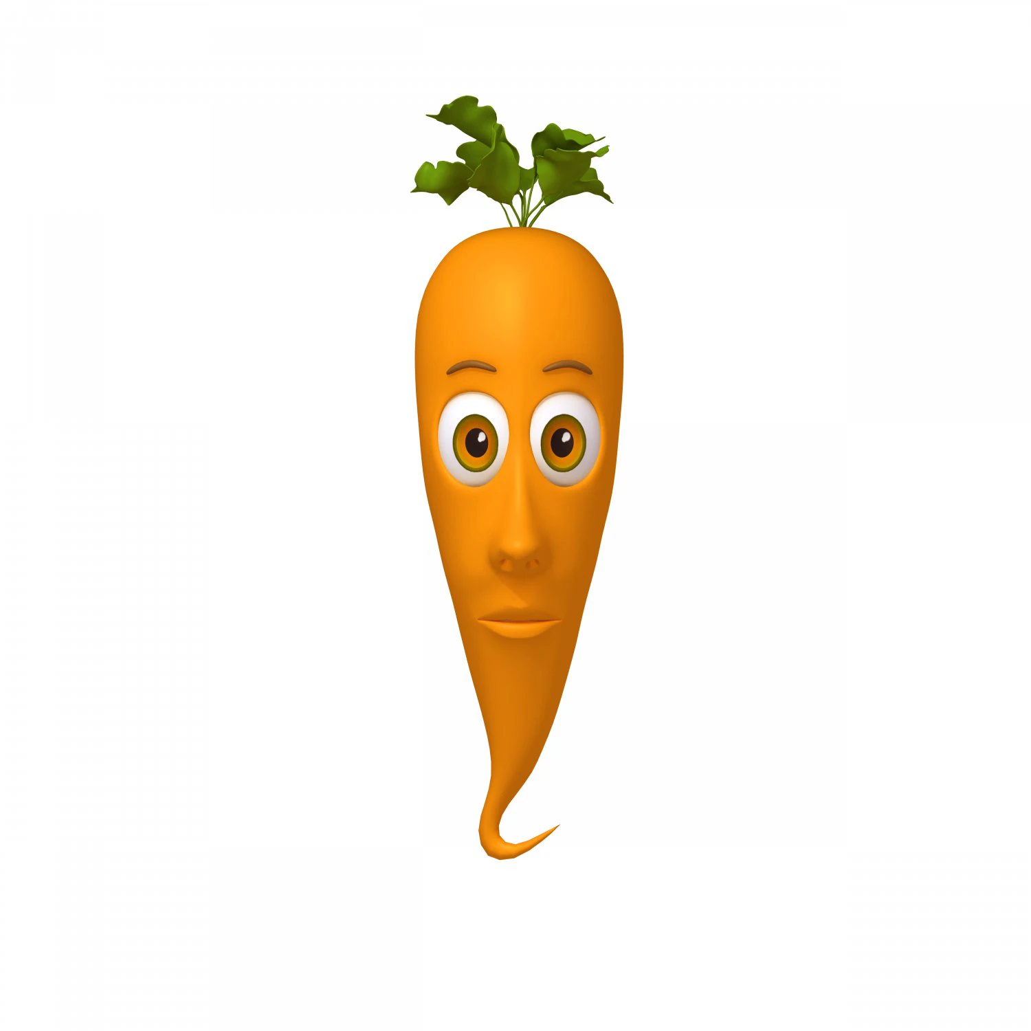 carrot cartoon 3D Model .c4d .max .obj .3ds .fbx .stl .blend 