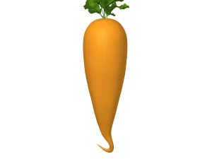 carrot cartoon 3D Model