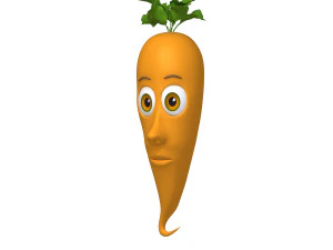carrot cartoon 3D Model