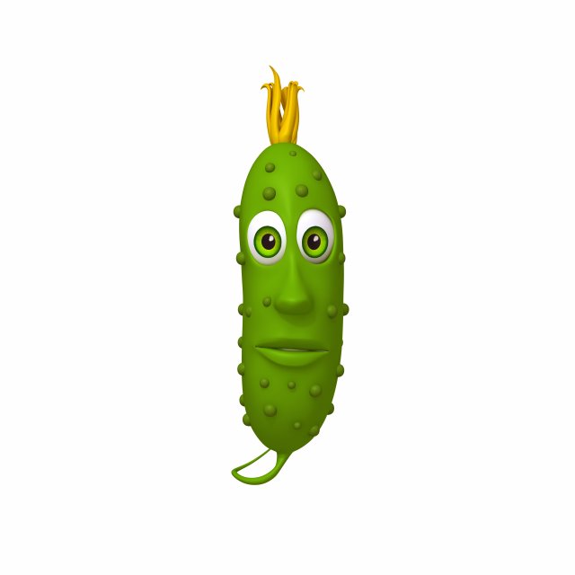 pickle cucumber cartoon Modello 3D .c4d .max .obj .3ds .fbx .stl .blend 