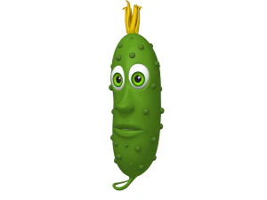 pickle cucumber cartoon 3D Model