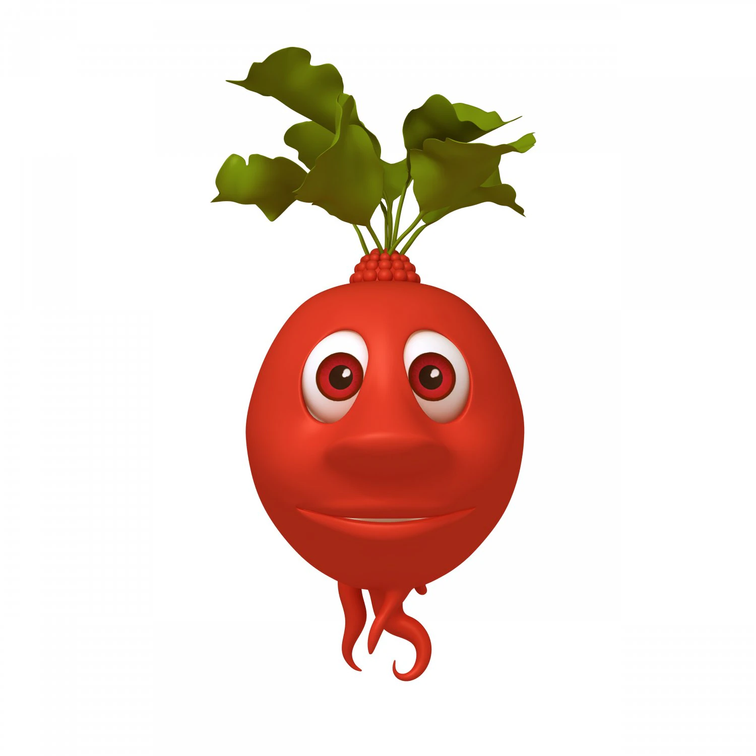 radish cartoon 3D Model .c4d .max .obj .3ds .fbx .stl .blend 