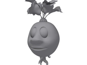 radish cartoon 3D Model