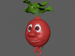 radish cartoon 3D Model
