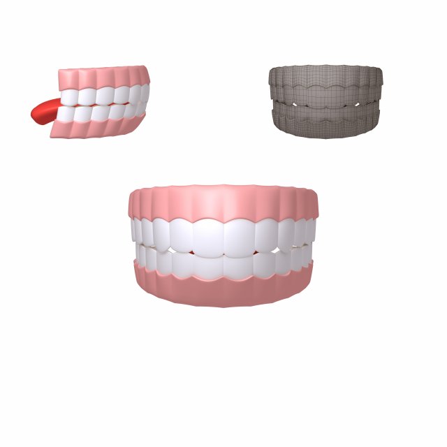 human mouth 02 teeth cartoon 3Dモデル .c4d .max .obj .3ds .fbx .stl .blend 