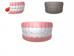 human mouth 02 teeth cartoon 3D Model
