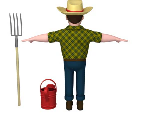 farmer 03 cartoon 3D Model