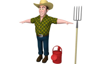 farmer 03 cartoon 3D Model