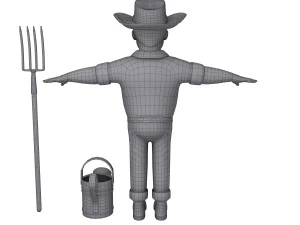 farmer 03 cartoon 3D Model
