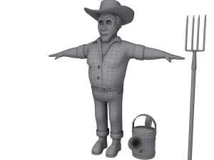 farmer 03 cartoon 3D Model