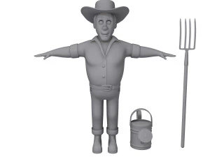 farmer 03 cartoon 3D Model